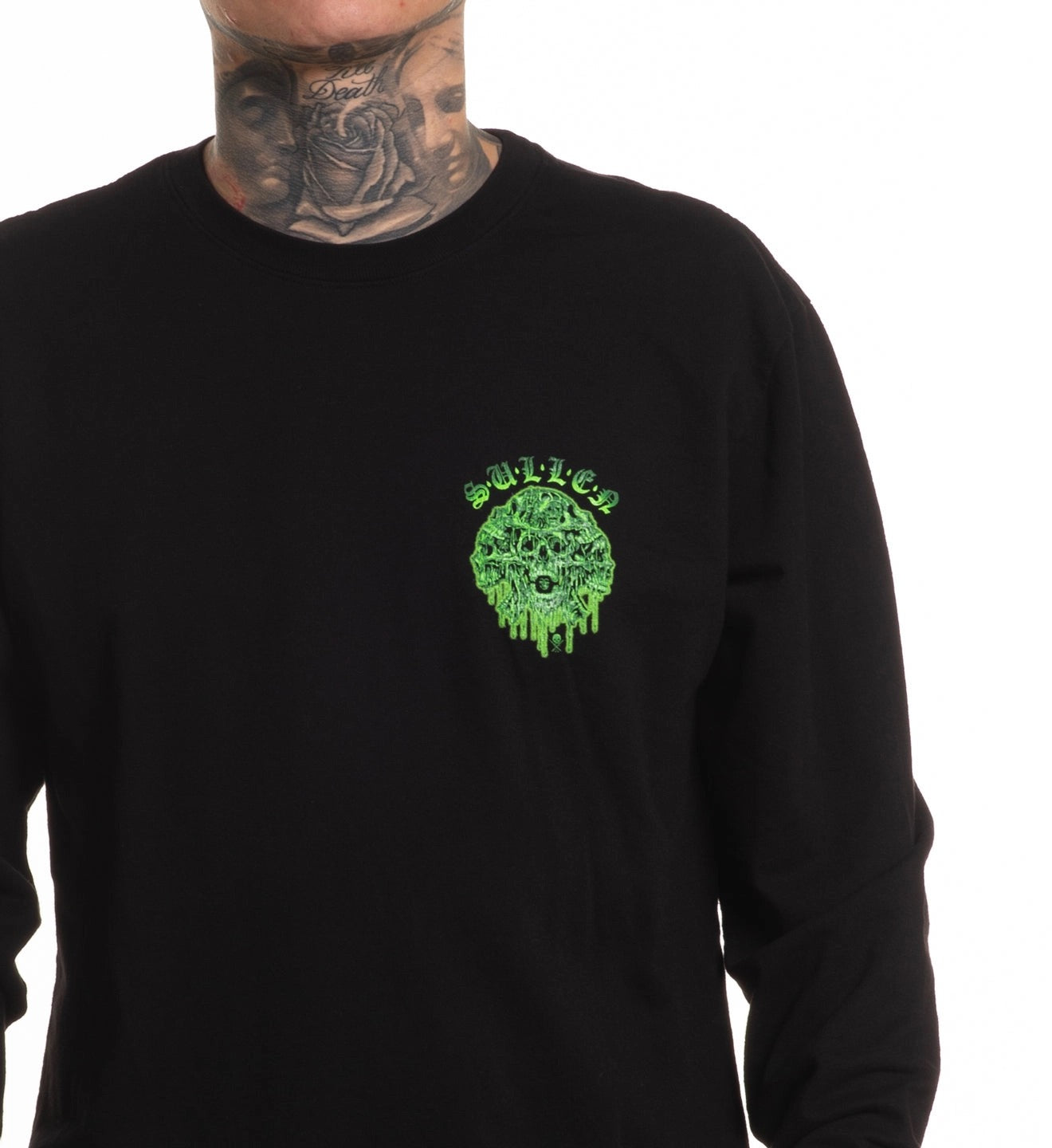 SULLEN CLOTHING MELTING SKULLS FRENCH TERRY LONG SLEEVE T-SHIRT
