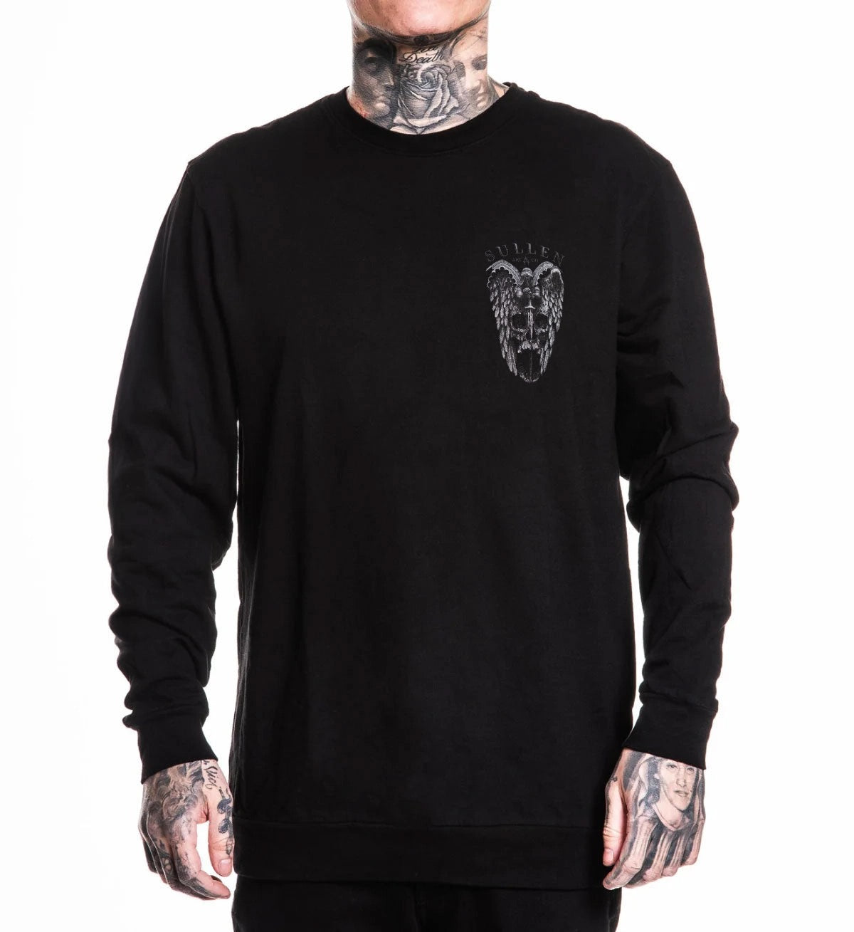 SULLEN CLOTHING WINGED JUSTICE FRENCH TERRY LONG SLEEVE TOP