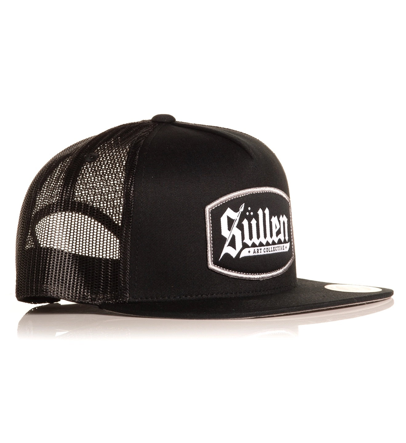 SULLEN CLOTHING CONTOUR BLACK & GREY TRUCKER SNAPBACK CAP HAT