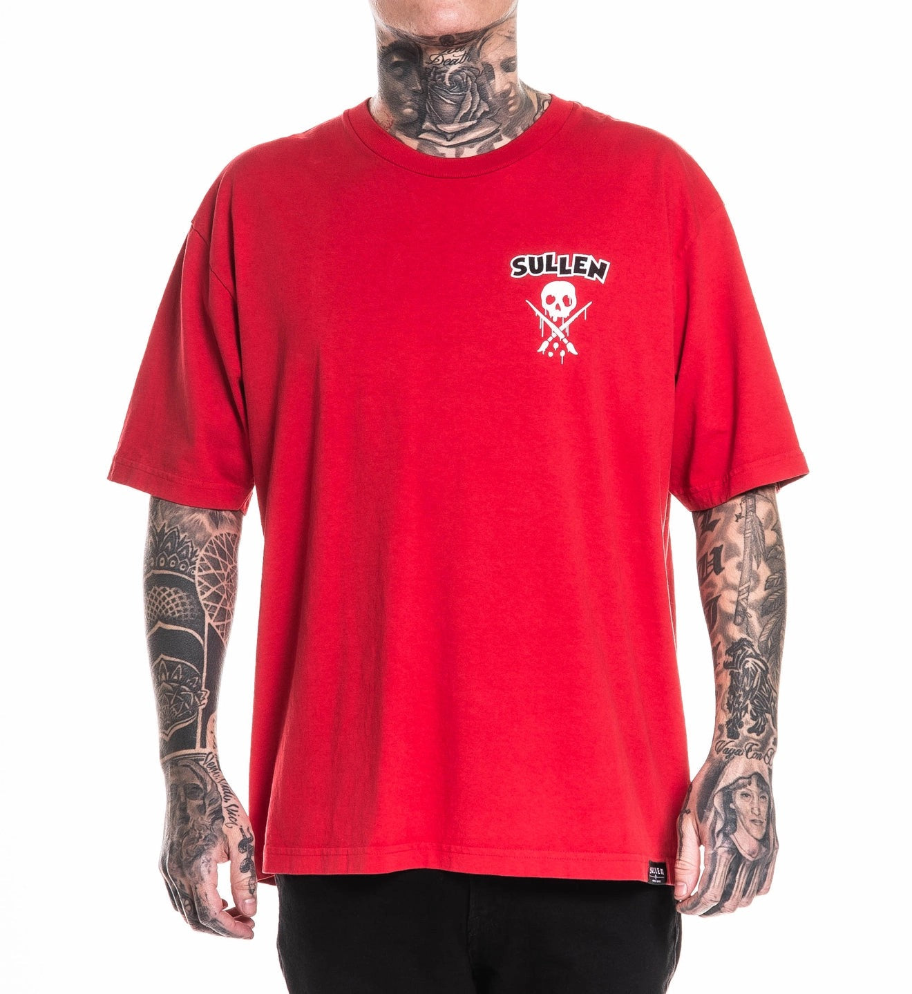SULLEN CLOTHING DEVIL'S PLAYGROUND '1 TON' RED OVERSIZED PREMIUM HEAVYWEIGHT T-SHIRT