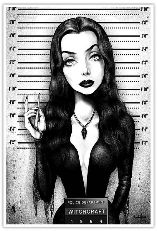 MRS ADDAMS MUGSHOT ART PRINT