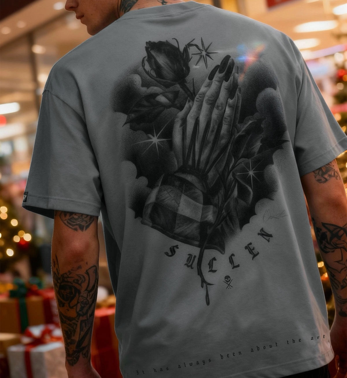 SULLEN CLOTHING PRAYERS BLUE STONE GREY PREMIUM T-SHIRT