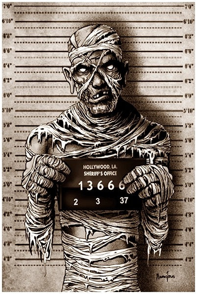 MUMMY MUGSHOT ART PRINT