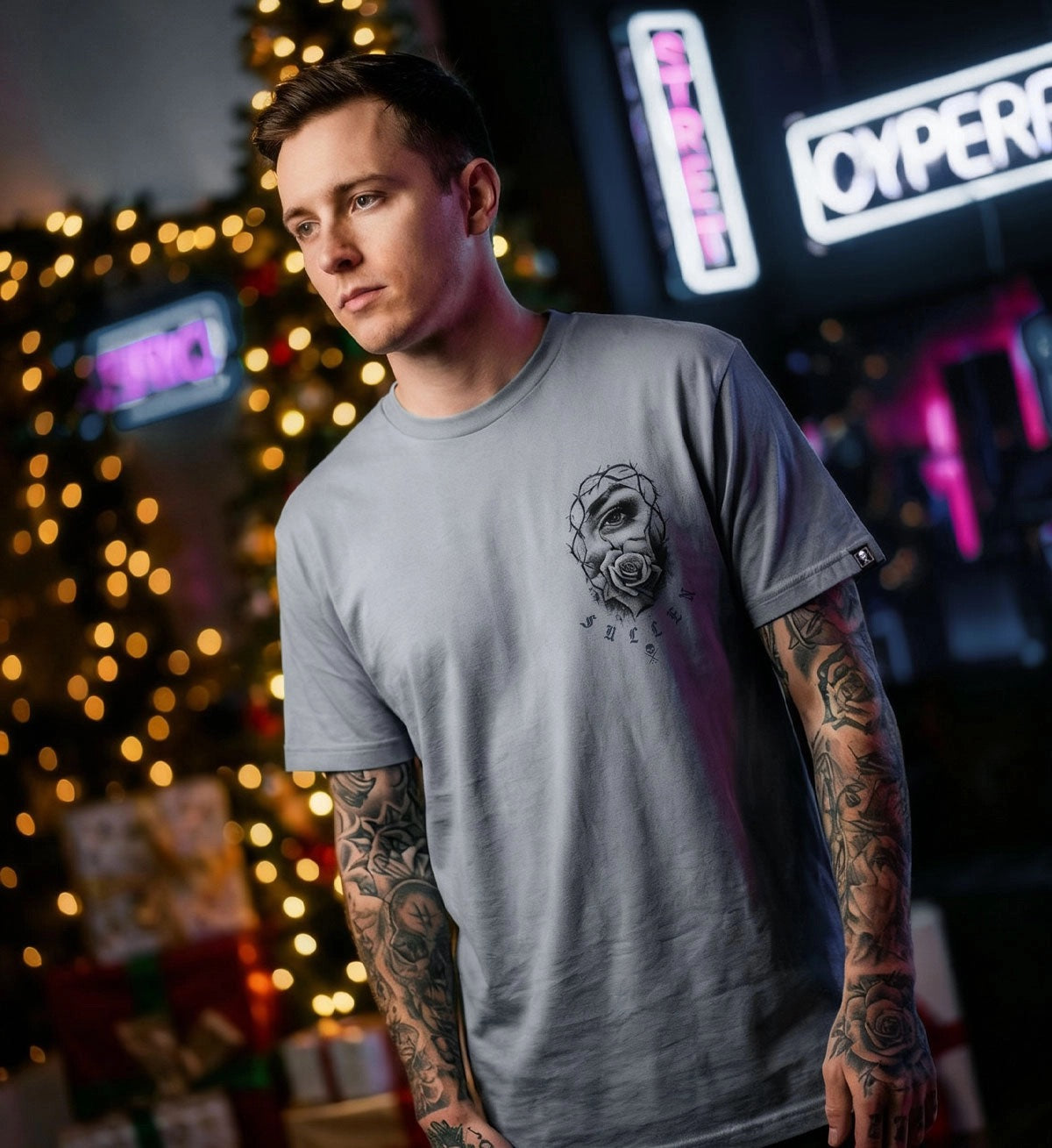 SULLEN CLOTHING PRAYERS BLUE STONE GREY PREMIUM T-SHIRT