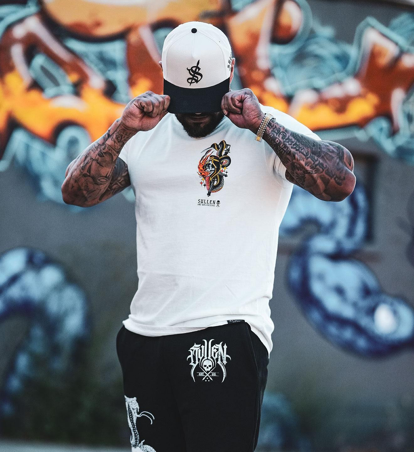 SULLEN CLOTHING SINNERS & SNAKES ANTIQUE WHITE PREMIUM T-SHIRT