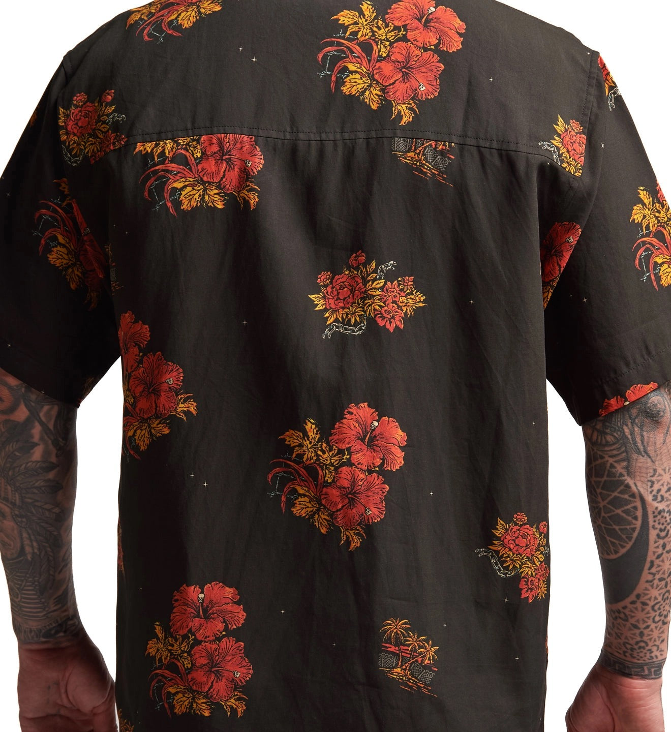 SULLEN CLOTHING TROPICAL CAMP VINTAGE BLACK BUTTON UP WOVEN SHIRT