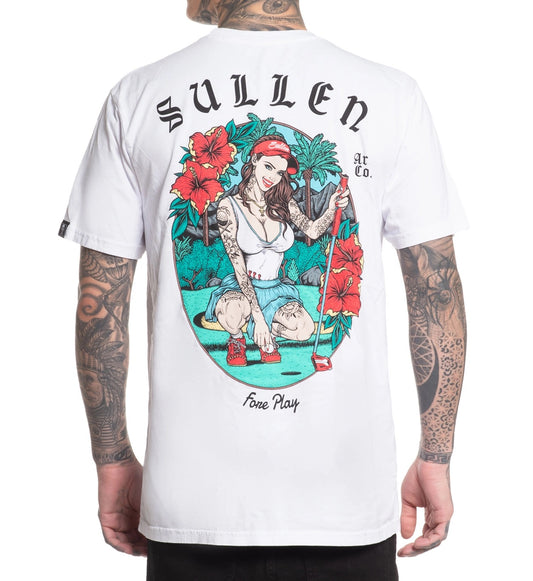 SULLEN CLOTHING FORE PLAY WHITE PREMIUM  T-SHIRT