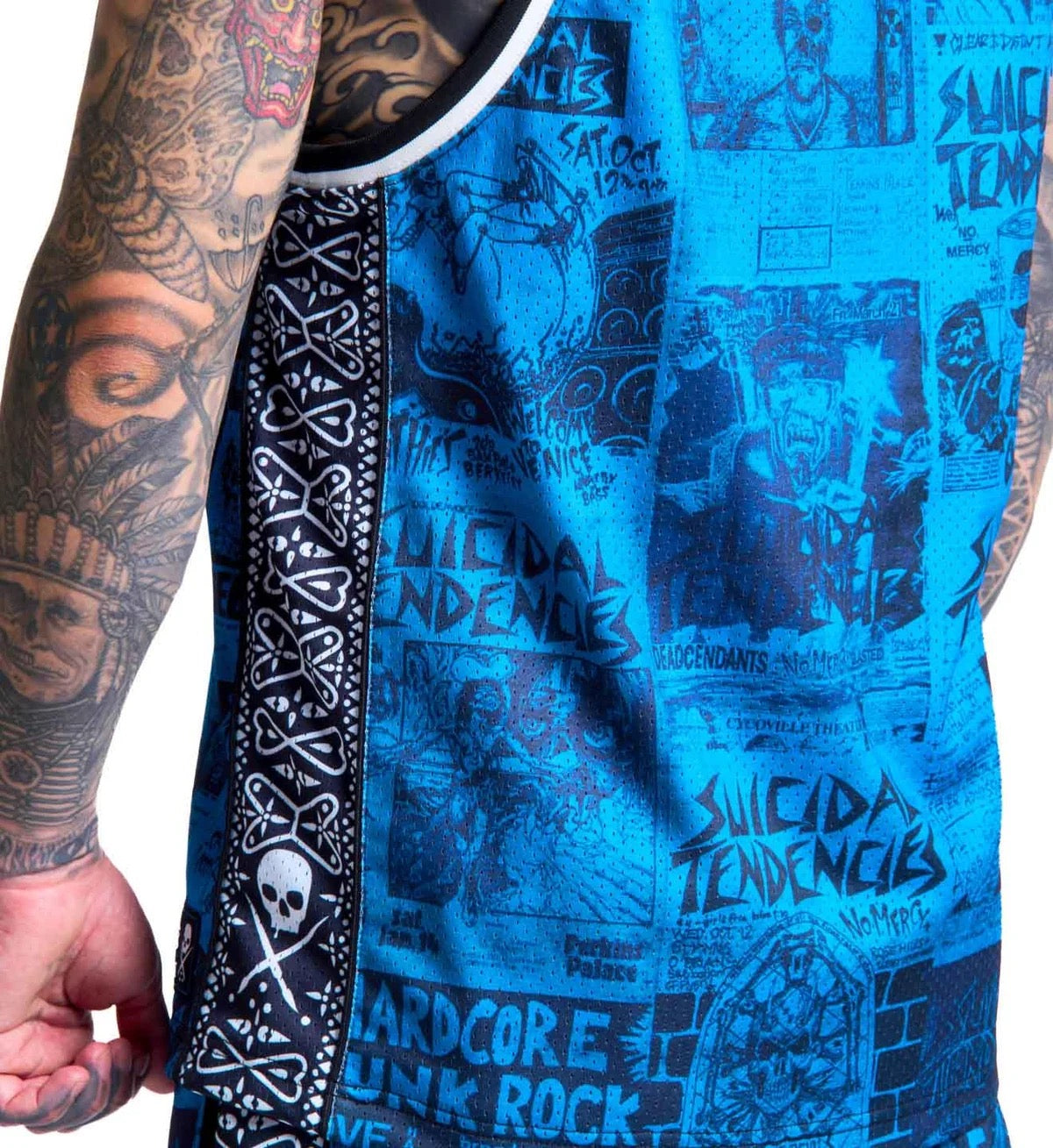 SULLEN CLOTHING X TENDENCIES POSTED BLUE JERSEY TANK VEST