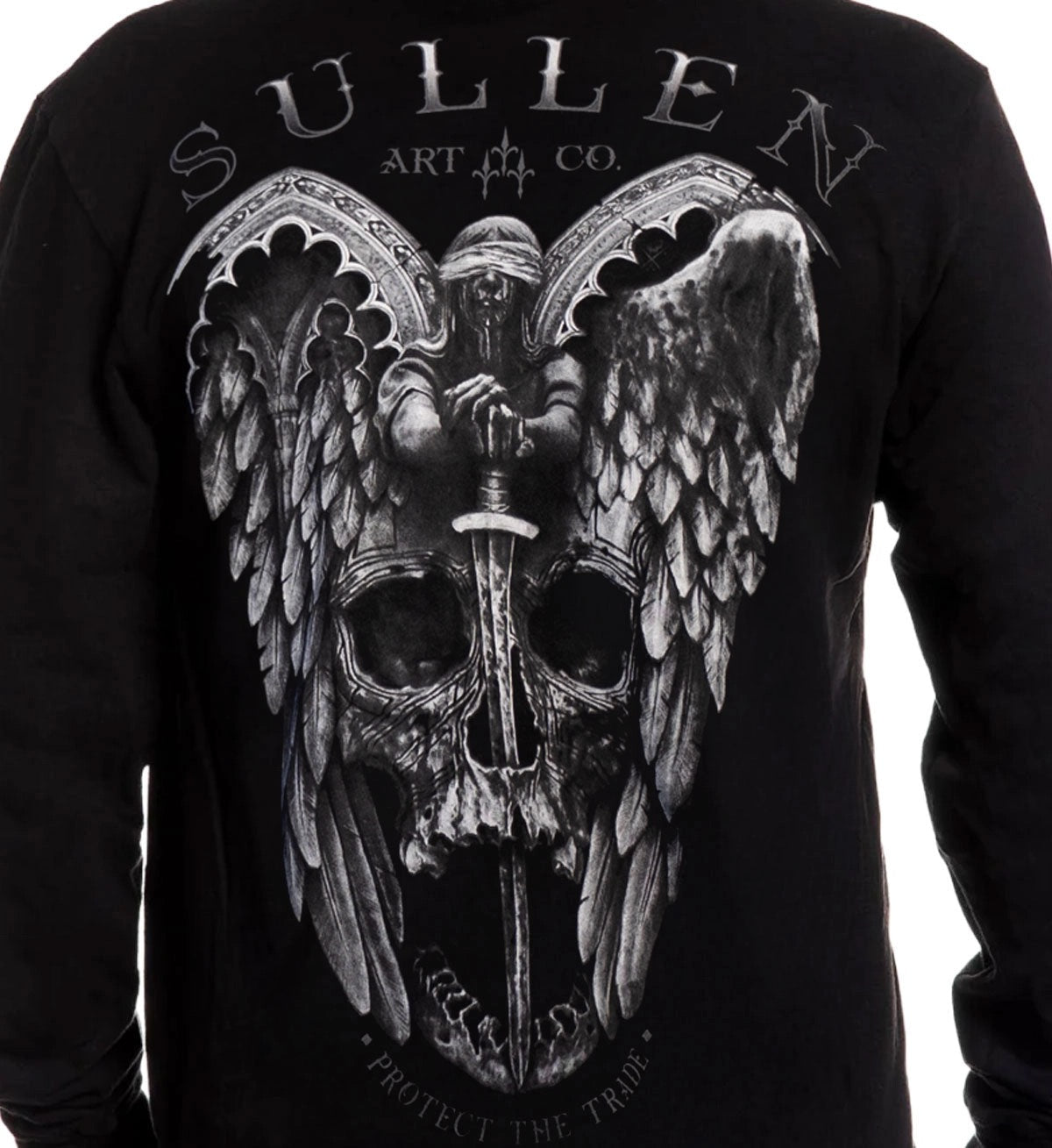 SULLEN CLOTHING WINGED JUSTICE FRENCH TERRY LONG SLEEVE TOP
