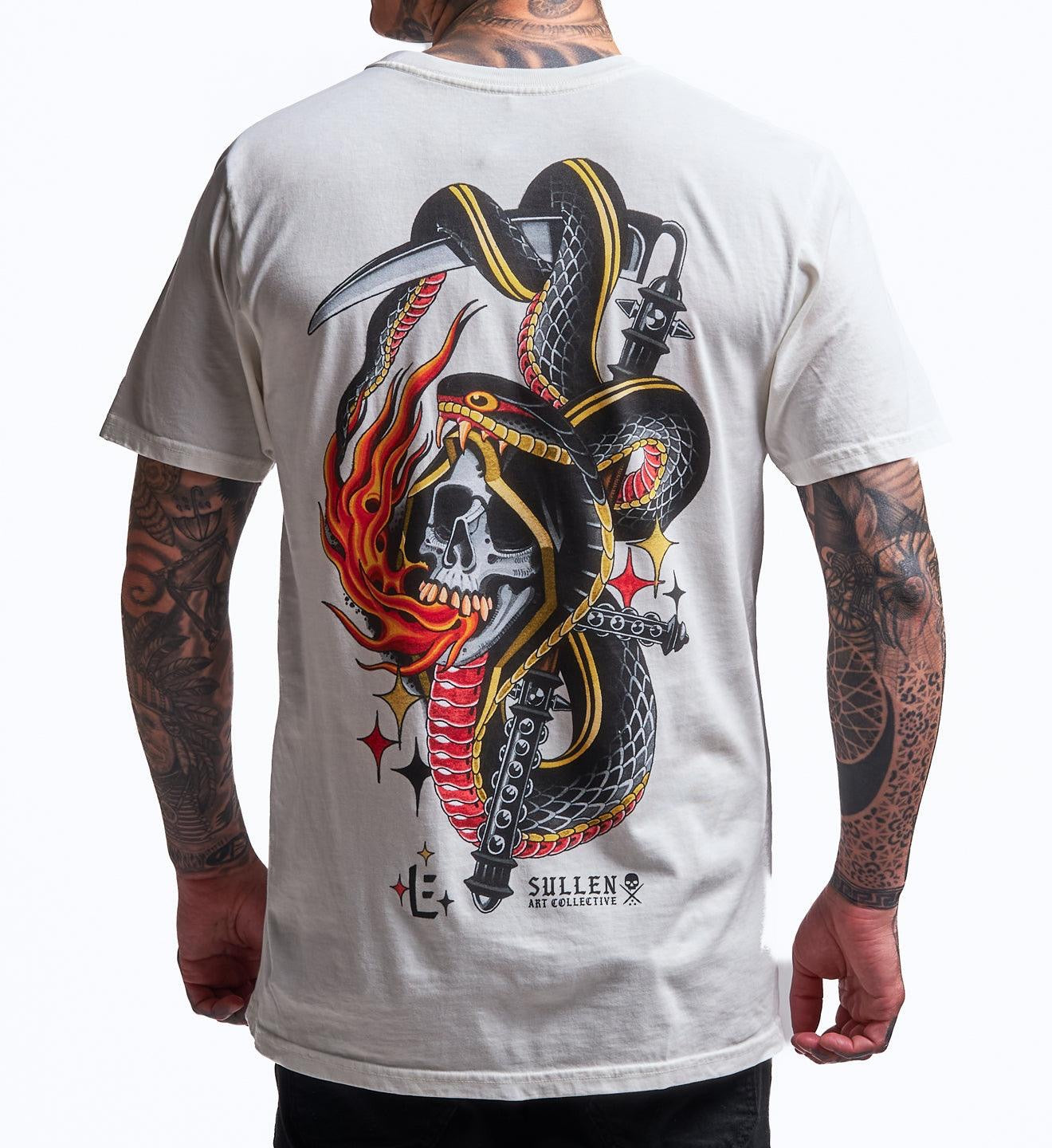 SULLEN CLOTHING SINNERS & SNAKES ANTIQUE WHITE PREMIUM T-SHIRT