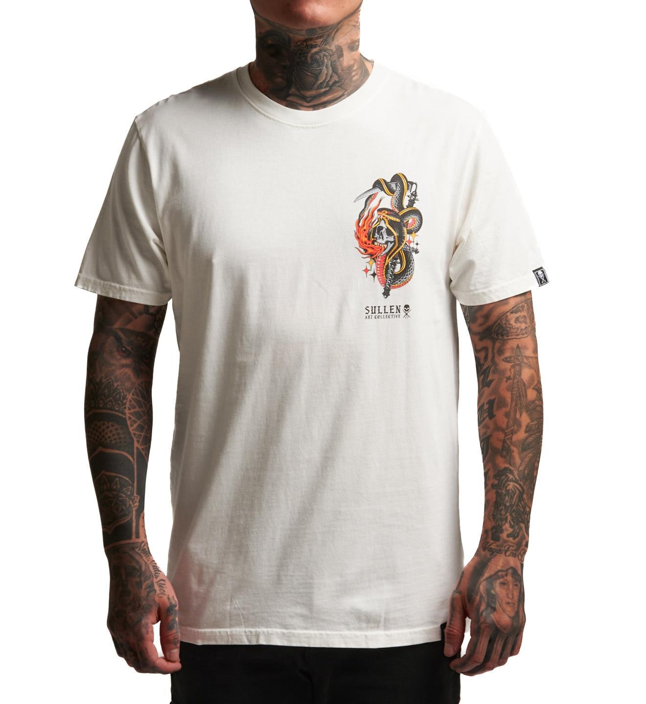 SULLEN CLOTHING SINNERS & SNAKES ANTIQUE WHITE PREMIUM T-SHIRT