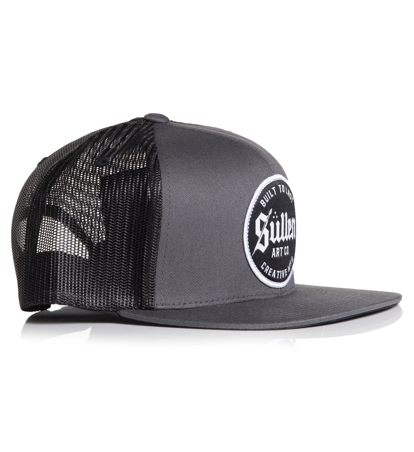 SULLEN CLOTHING FACTORY DARK GREY MESH TRUCKER HAT SNAPBACK CAP