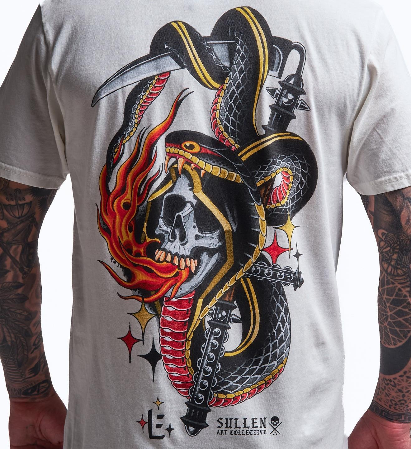 SULLEN CLOTHING SINNERS & SNAKES ANTIQUE WHITE PREMIUM T-SHIRT