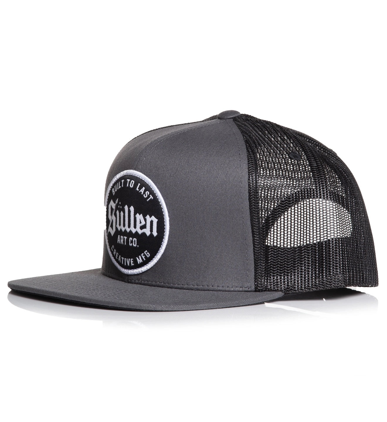 SULLEN CLOTHING FACTORY DARK GREY MESH TRUCKER HAT SNAPBACK CAP