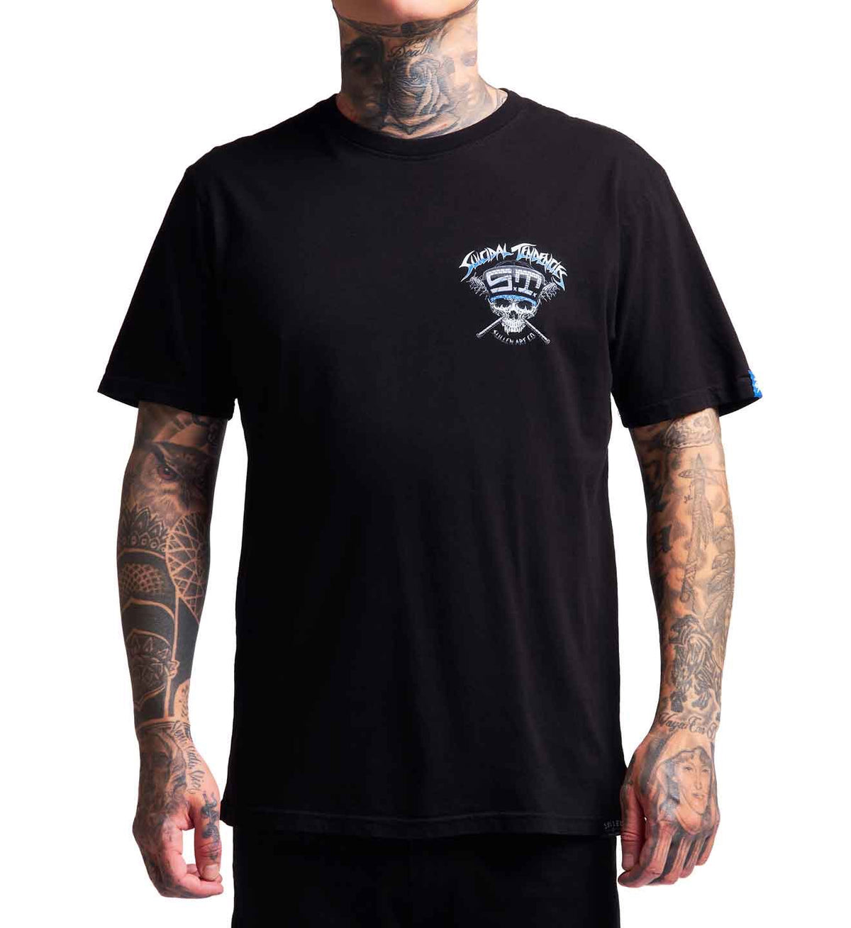 SULLEN CLOTHING X SUICIDAL TENDENCIES CYCO BADGE JET BLACK PREMIUM T-SHIRT
