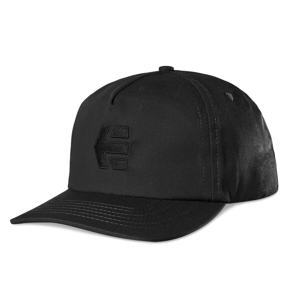 ETNIES ICON BLACK BLACK SNAPBACK CAP HAT