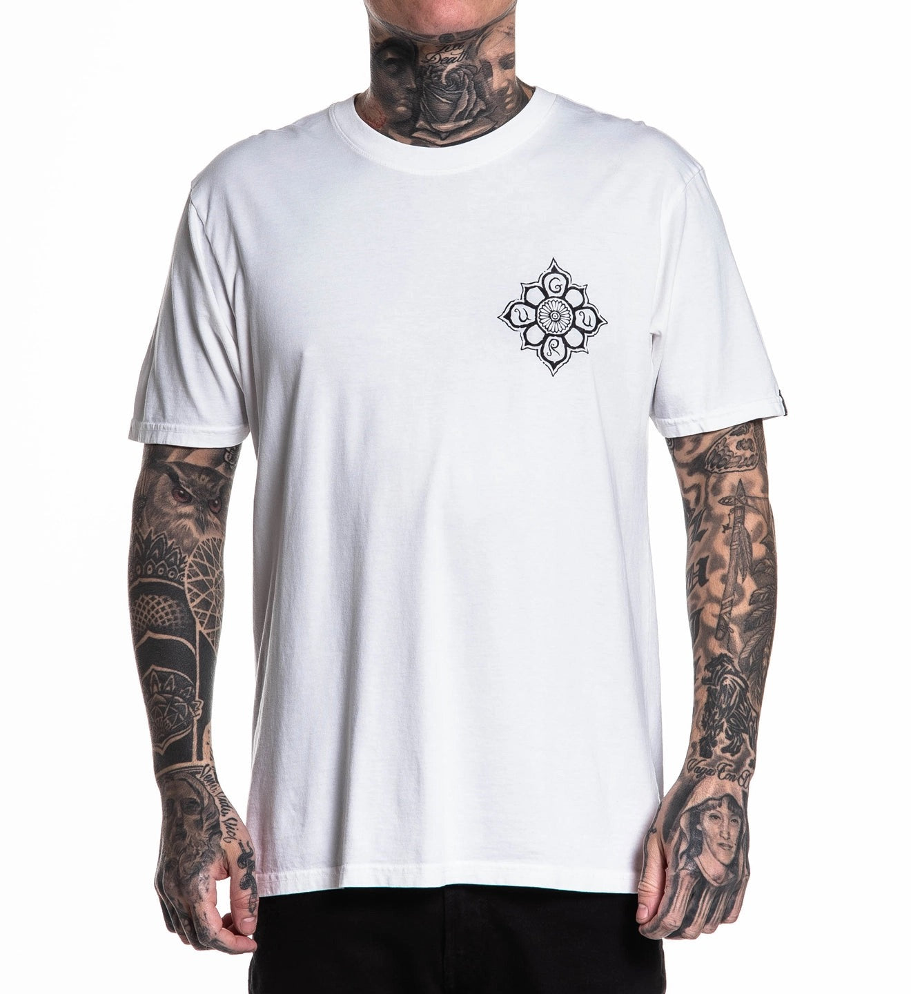 SULLEN CLOTHING GURU X ZERO SKATEBOARDS WHITE PREMIUM T-SHIRT
