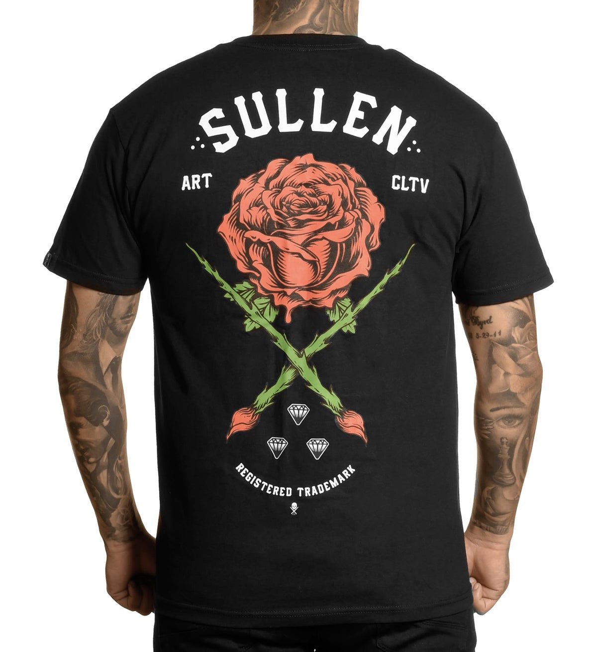 SULLEN CLOTHING ROSE BADGE BLACK STANDARD T-SHIRT