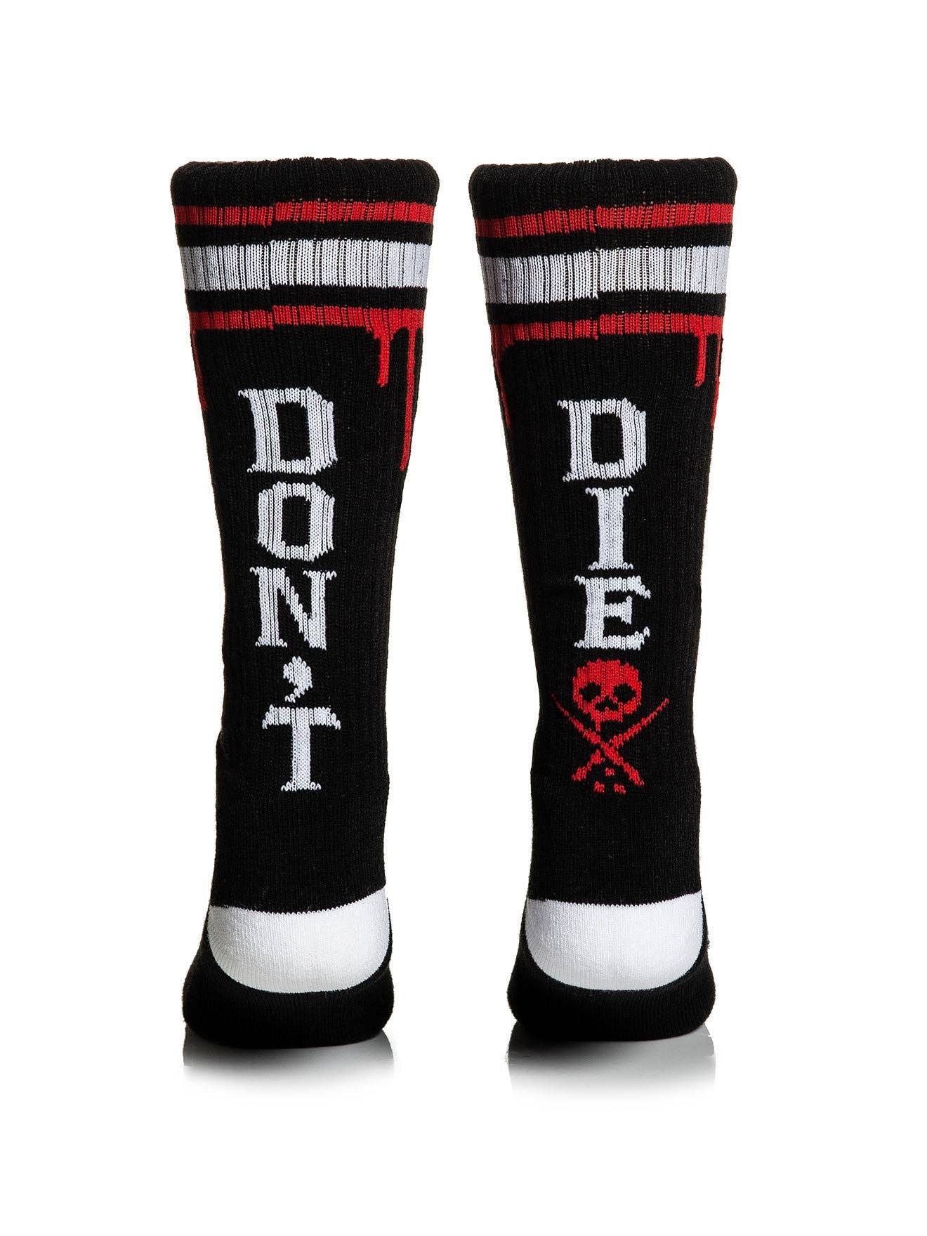 SULLEN CLOTHING DON'T DIE HIGH BLACK SOCKS (UK 6-11)