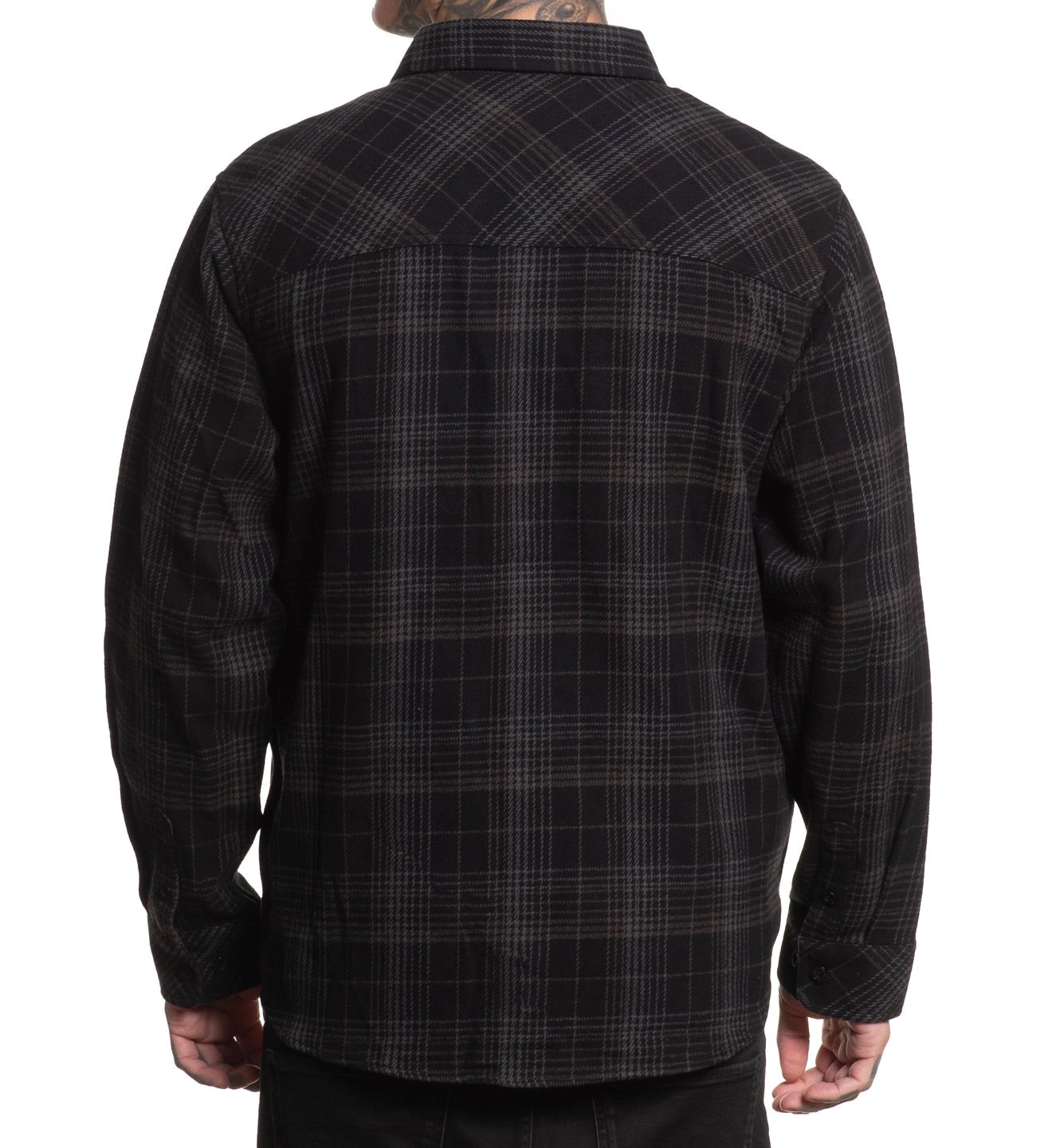 SULLEN CLOTHING EAST LOS BLACK & GREY FLANNEL SHIRT