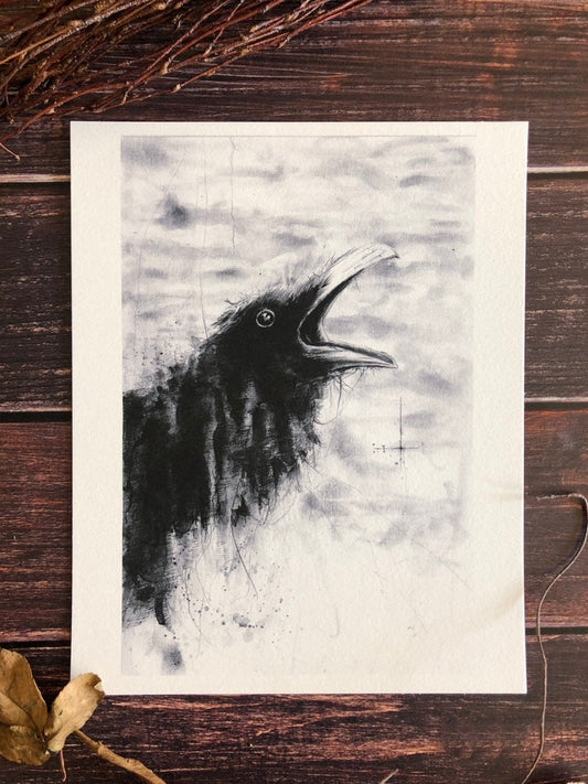 Raven Print- the Crow Decor 8x10 - ANDY SCIAZKO ART