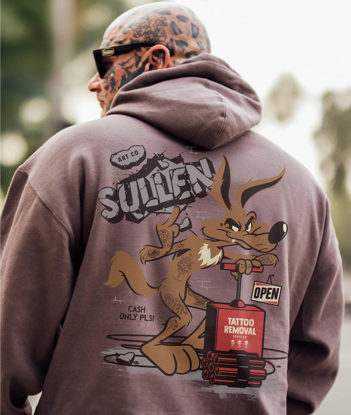 SULLEN CLOTHING TATTOO REMOVAL GREY PULLOVER HOODIE