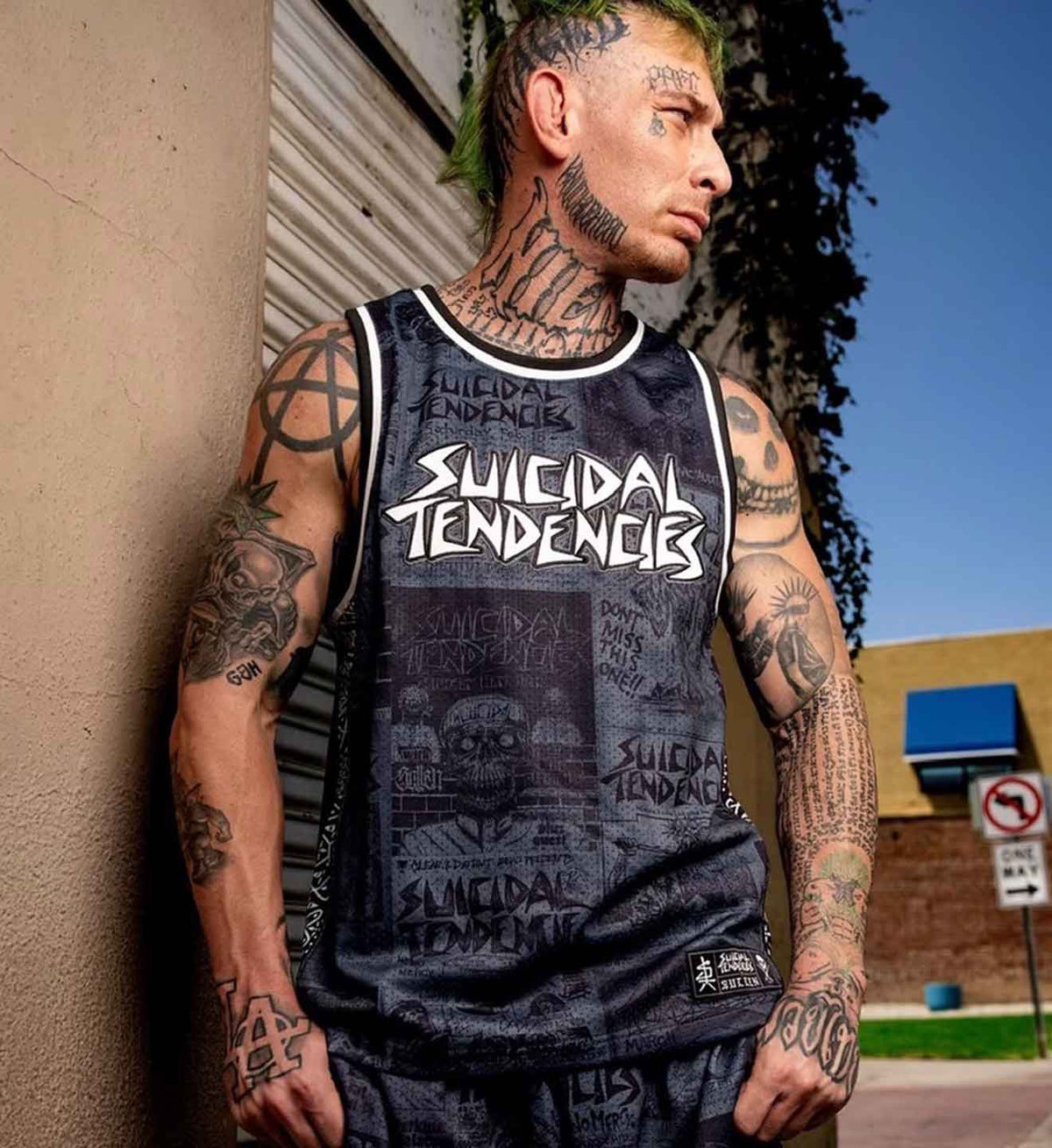 SULLEN CLOTHING X ST POSTED GREY JERSEY TANK VEST