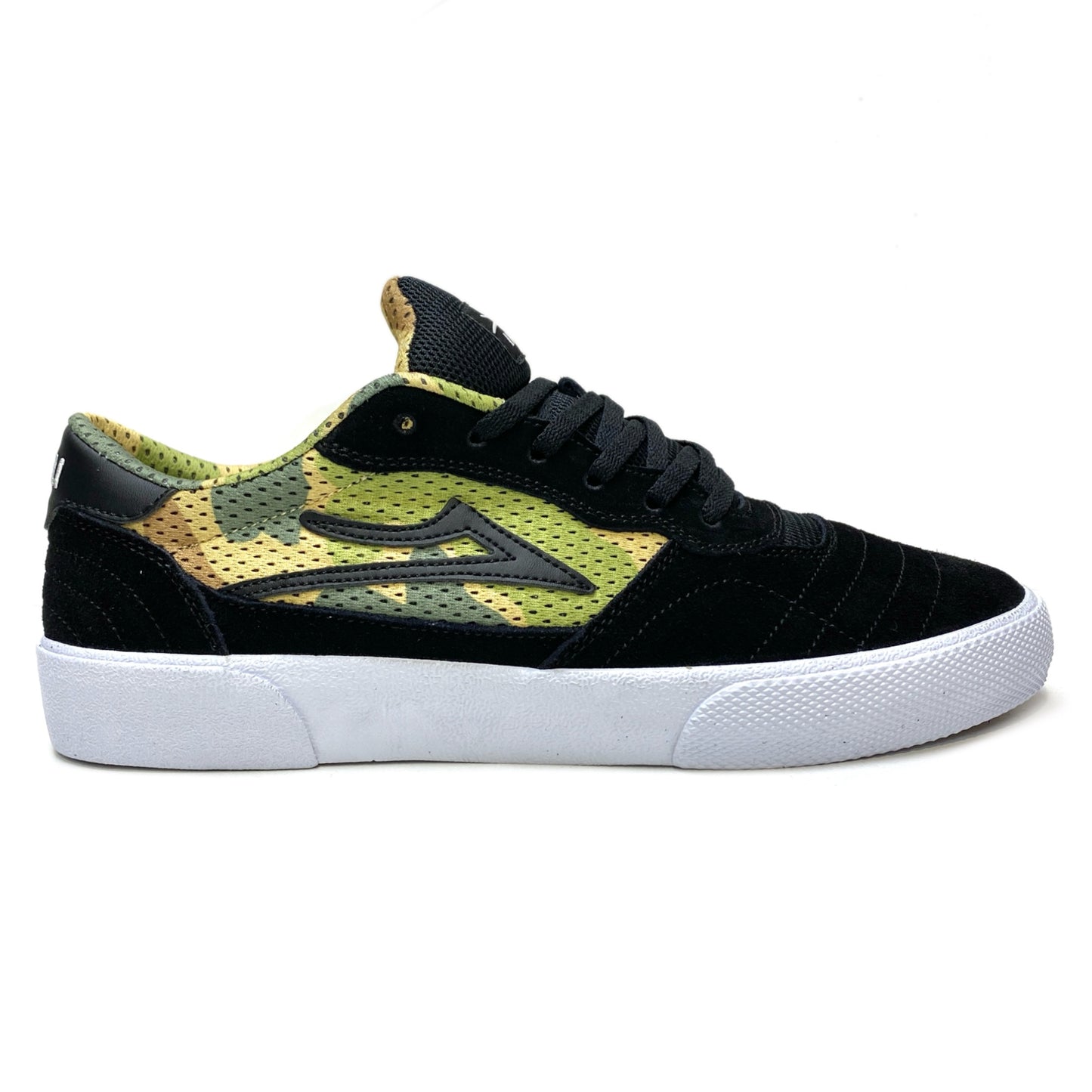 LAKAI CAMBRIDGE BLACK CAMO SUEDE TRAINERS