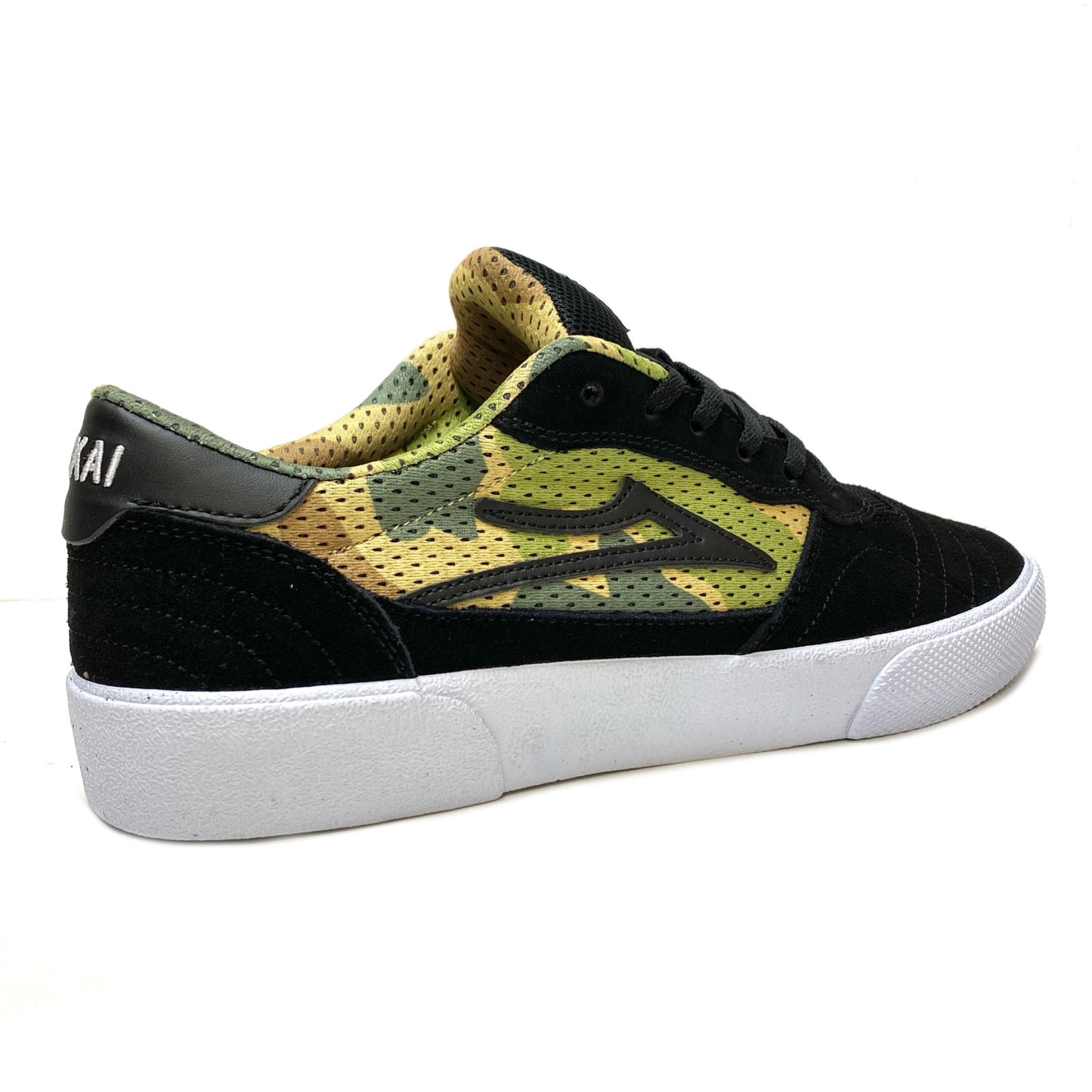 LAKAI CAMBRIDGE BLACK CAMO SUEDE TRAINERS