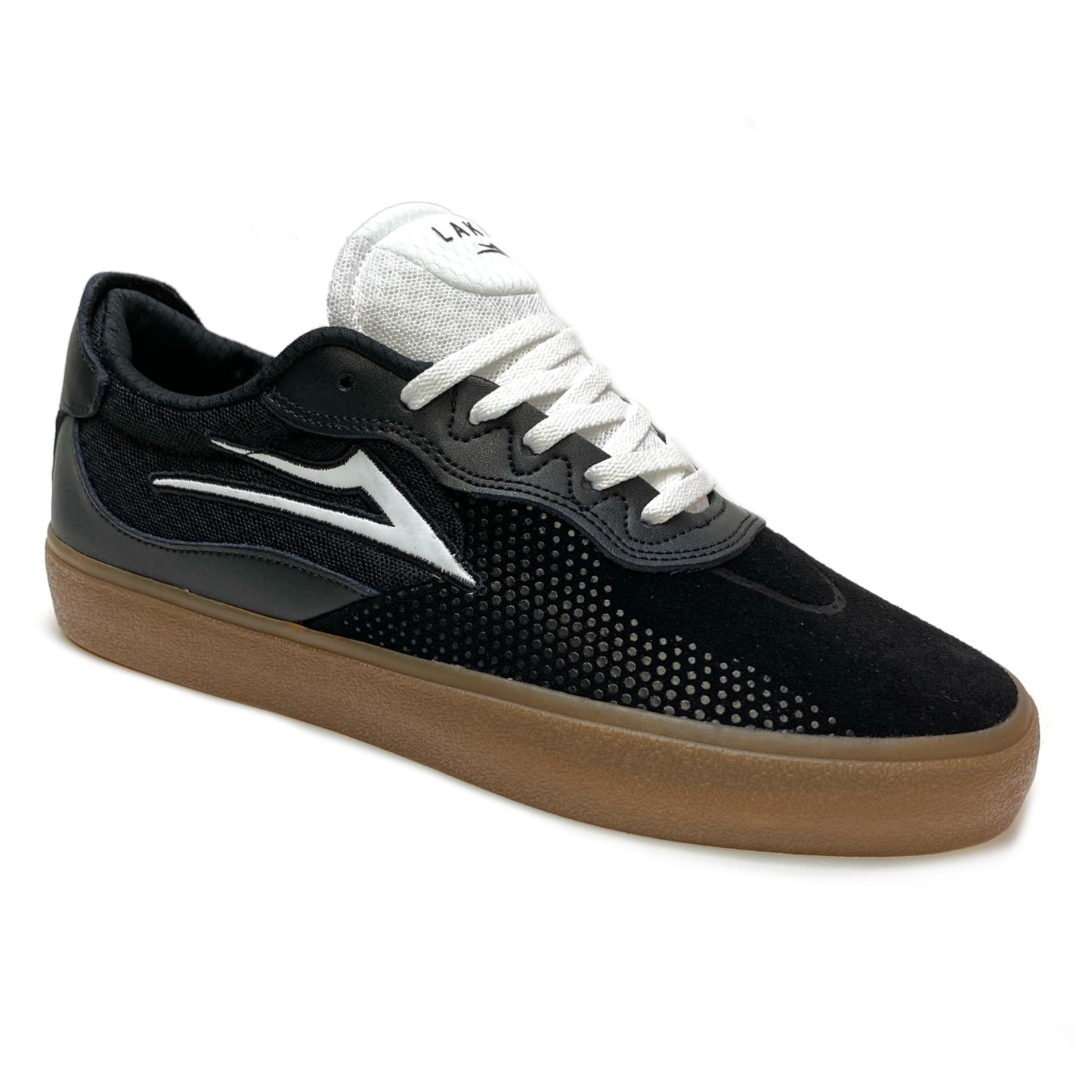 LAKAI ESSEX BLACK GUM SUEDE TRAINERS