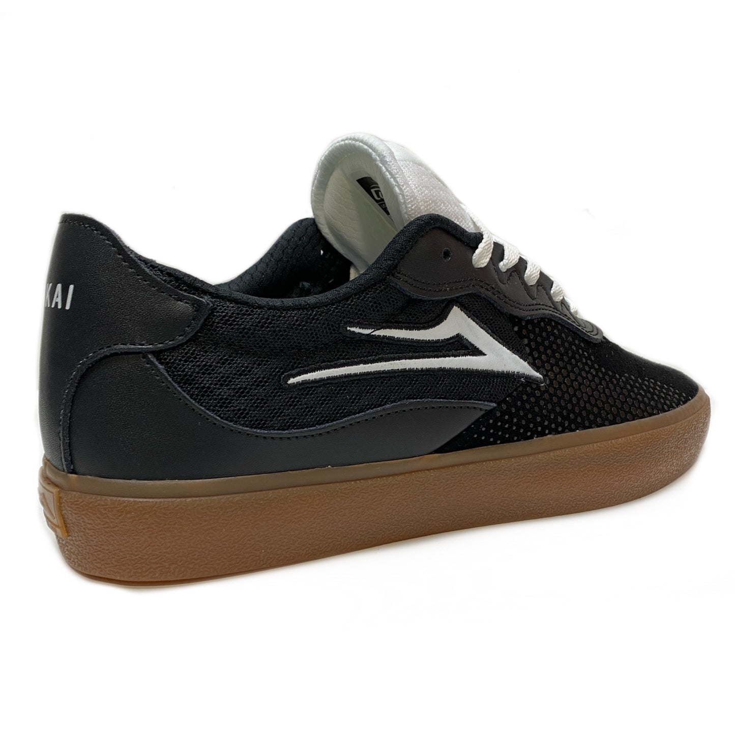 LAKAI ESSEX BLACK GUM SUEDE TRAINERS