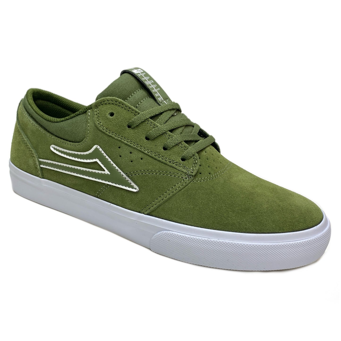 LAKAI GRIFFIN OLIVE GREEN SUEDE TRAINERS