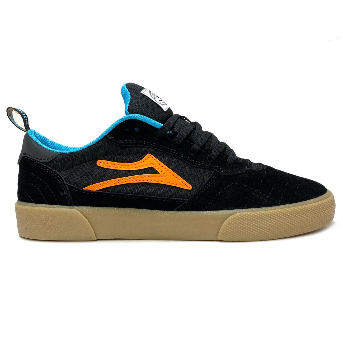 LAKAI X POLAR CAMBRIDGE BLACK MULTI SUEDE TRAINERS