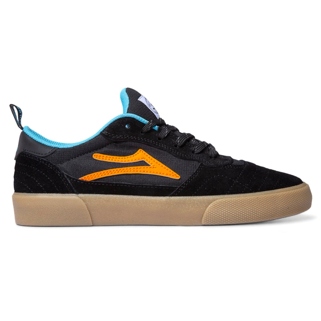 LAKAI X POLAR CAMBRIDGE BLACK MULTI SUEDE TRAINERS