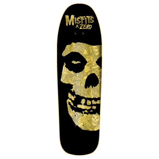 MISFITS FIEND SKULL COLLAGE GOLD FOIL ZERO SKATEBOARD DECK 9.25"