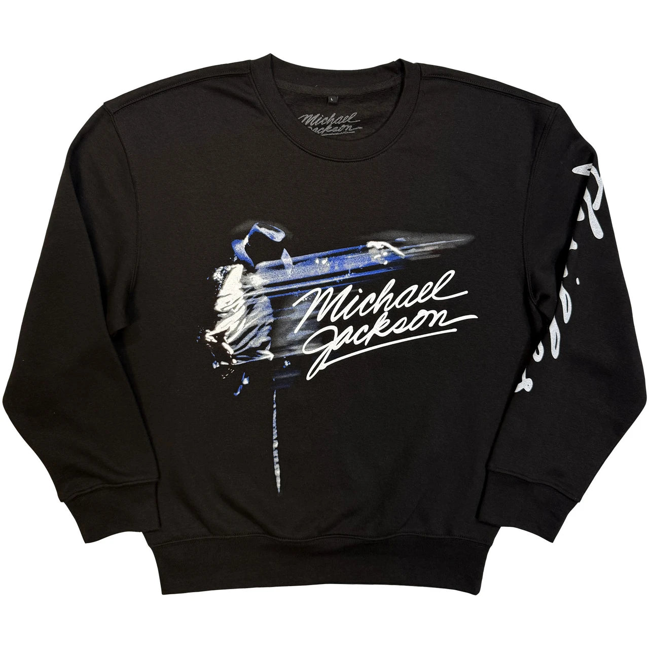 Michael Jackson Unisex Sweatshirt: Thriller / Hat Poses (Black) (Back Print)