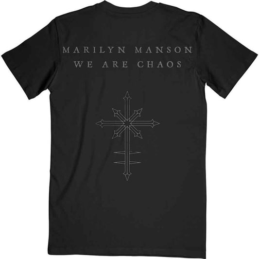 Marilyn Manson Unisex T-Shirt: We Are Chaos (Black) (Back Print)