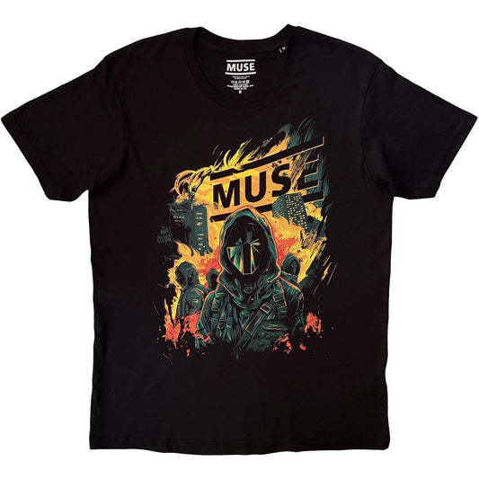 Muse Unisex T-Shirt: Burning (Black)