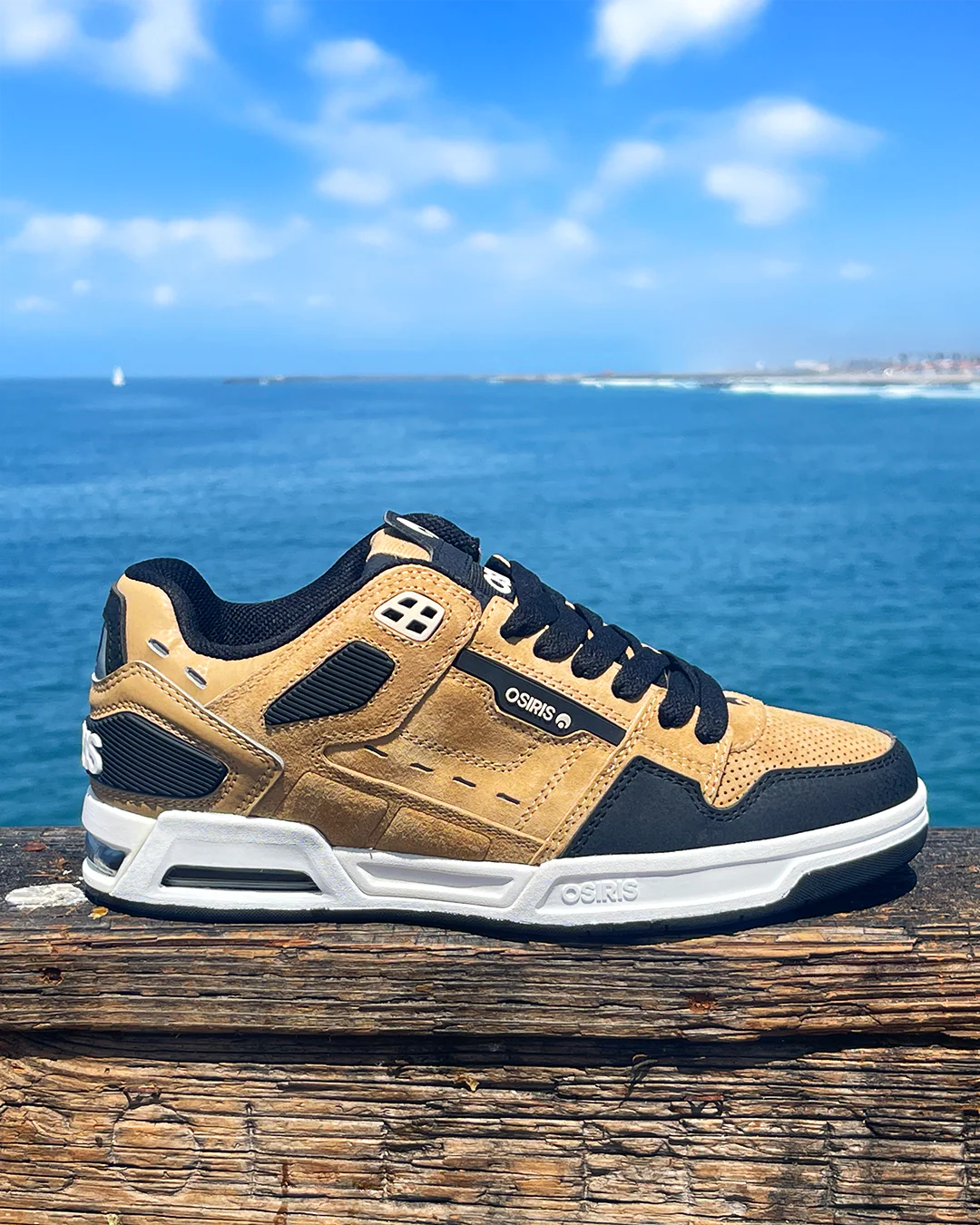 OSIRIS SHOES PERIL TAN BLACK WHITE TRAINERS