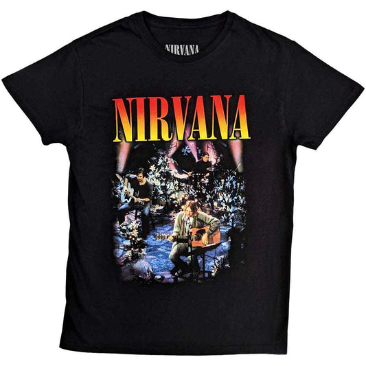 Nirvana Unisex T-Shirt: Unplugged Photo (Black)