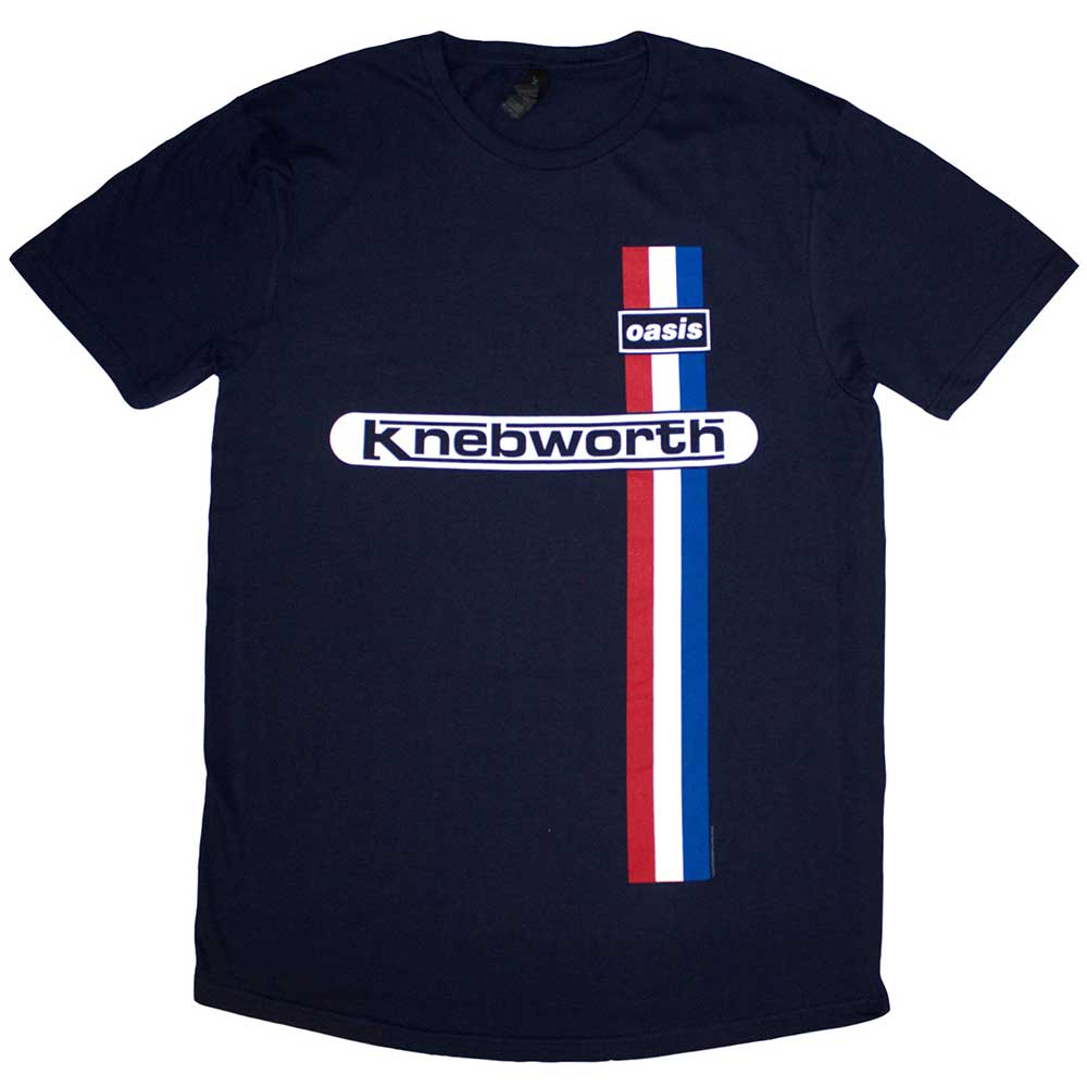 OASIS T-SHIRT KNEBWORTH VERTICAL STRIPE NAVY