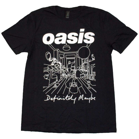OASIS T-SHIRT DEFINITELY MAYBE LINE DRAWING BLACK