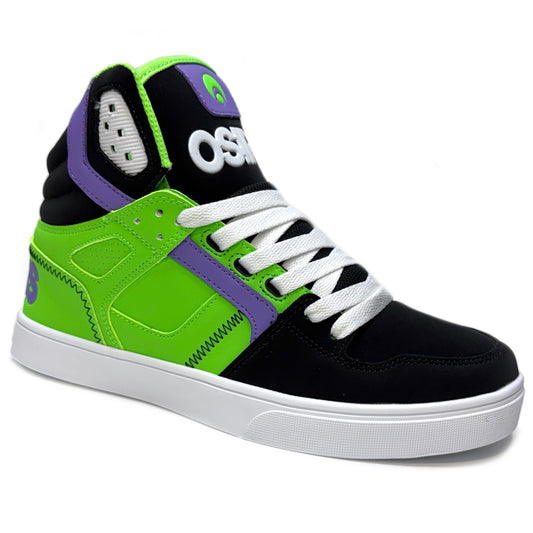 OSIRIS SHOES CLONE LIME BLACK PURPLE TRAINERS
