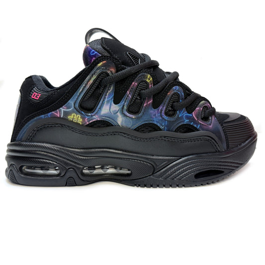 OSIRIS SHOES D3 2001 BLACK PINK HOLO TRAINERS