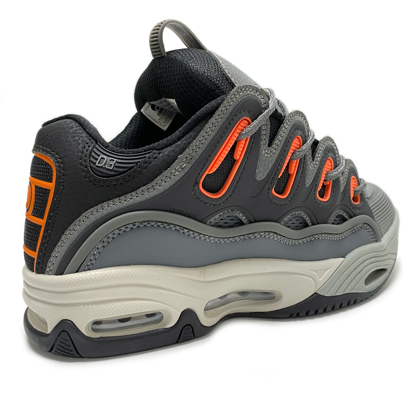 OSIRIS SHOES D3 2001 CHARCOAL ORANGE BLACK TRAINERS