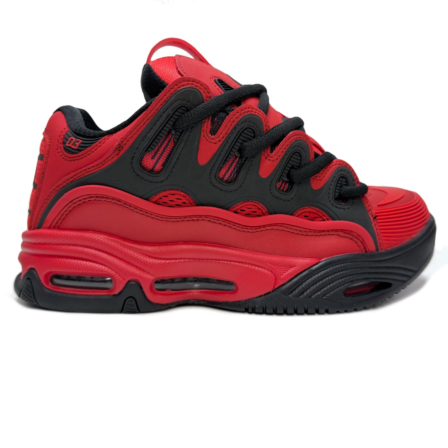 OSIRIS SHOES D3 2001 RED BLACK RED TRAINERS