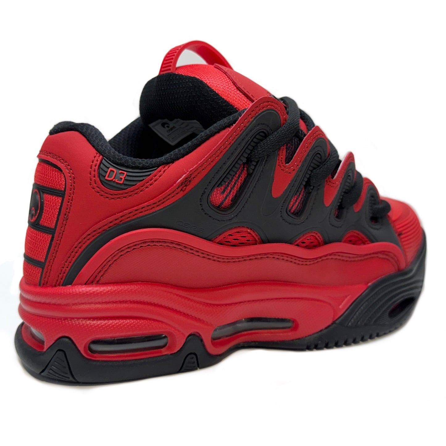 OSIRIS SHOES D3 2001 RED BLACK RED TRAINERS