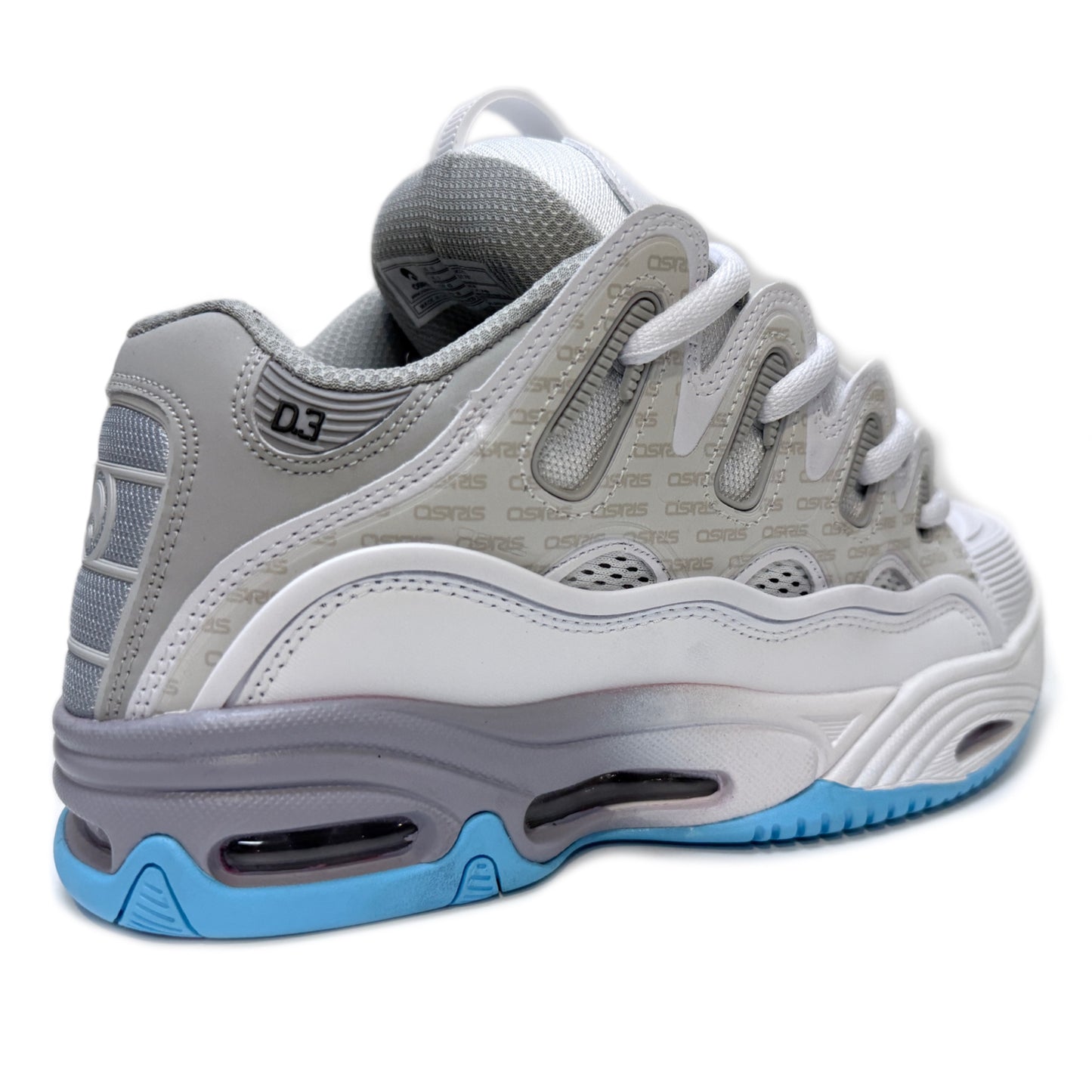 OSIRIS SHOES D3 2001 WHITE GREY BABY BLUE TRAINERS