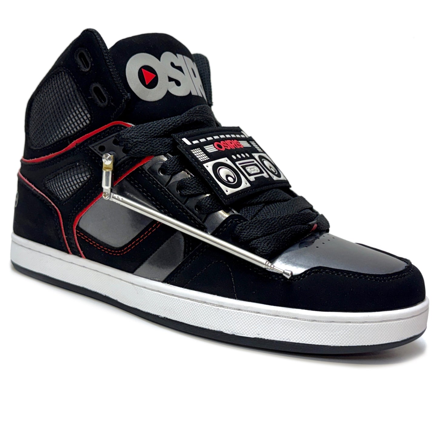 OSIRIS SHOES NYC 83 CLK BLACK RED BOOMBOX TRAINERS