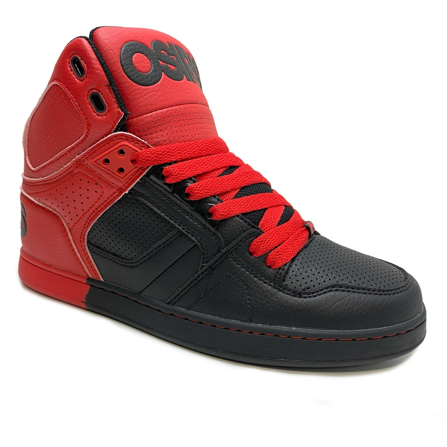 OSIRIS SHOES NYC 83 CLK BLACK RED DIP TRAINERS